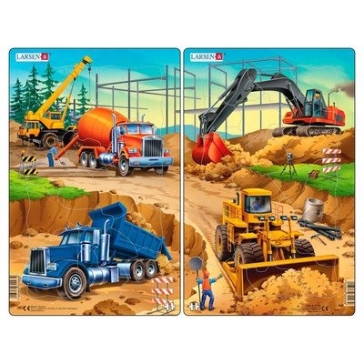 Larsen - Пъзел: Серия "Строителни машини" - 20 части, среден