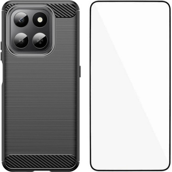 Huawei WANLONFENG TPU Калъф за Honor X7d / 400 Smart- Въглеродно влакно, вкл. Стъклен протектор, 3 Цвята