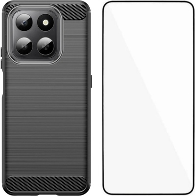 Huawei WANLONFENG TPU Калъф за Honor X7d / 400 Smart- Въглеродно влакно, вкл. Стъклен протектор, 3 Цвята