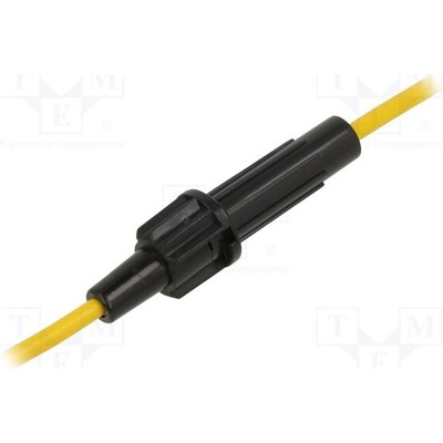 OPTIFUSE LPA-01B-14Y Zásuvka; 6,3x32mm; Imax: 20A; Kontakty: mosaz; Výv: vodiče; 14AWG