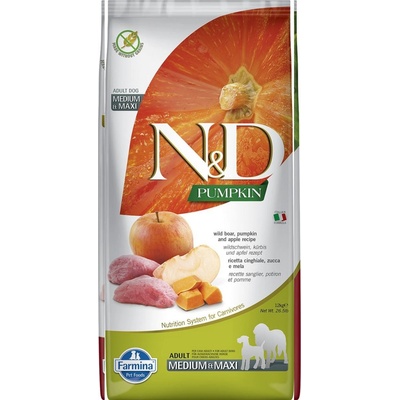 N&D Pumpkin Dog Adult Medium & Maxi kančí 2 x 12 kg