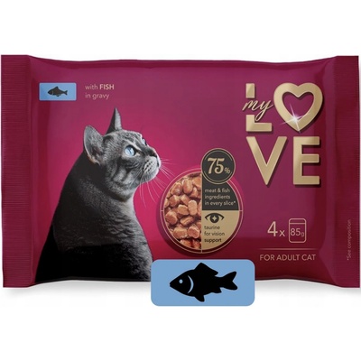 My Love adult cat s rybou v omáčce 4 x 85 g