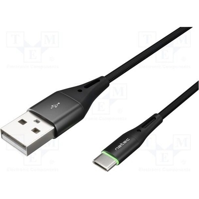 Natec NKA-1957 USB 2.0, USB A vidlice,USB C vidlice, niklovaný, 0,1m