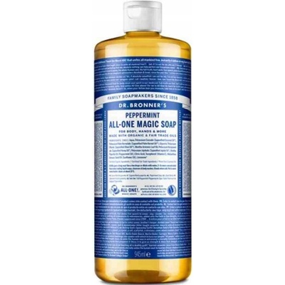 Dr. Bronner's tekuté univerzálne bio mydlo ALL-ONE Peppermint 945 ml