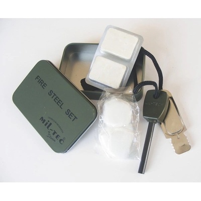 Mil-Tec Fire Steel krabička set zelená