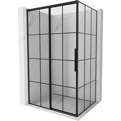 Mexen Rox плъзгаща се лява душ кабина 95 x 110 см, черна решетка, черна (8C2-095-110-70-77-L)