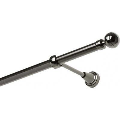 OK-GarnýžeCZ - Garnýž kovová jednořadá 19mm Paola onyx 330 cm do stěny / na tunýlek - bez kroužků