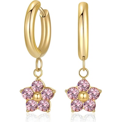 Mabell Dámské náušnice z chirurgické oceli SELINA CZ221E2523-PINK-GC45