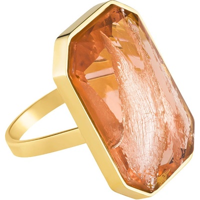 Preciosa Pozlacený prsten z chirurgické oceli Preciosa Ocean s českým křišťálem 7446Y49