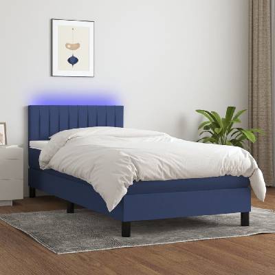 vidaXL 3133269 Boxspring postel s matrací a LED textil / barva Modrá
