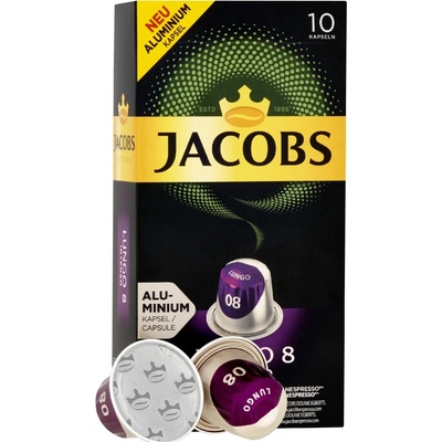 JACOBS Lungo Intenso Intz. 8 hliníkových kapsúl kompatibilných s kávovarmi Nespresso 10 ks