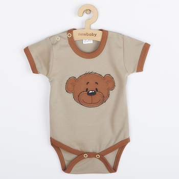 Dojčenské bavlnené body s krátkym rukávom New Baby BrumBrum latte brown Podľa obrázku