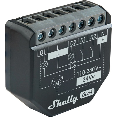 Shelly 2PM Gen4 spínací modul s meraním spotreby 2x 10A (WiFi, Bluetooth, Zigbee, Matter) SHELLY-2PM-GEN4-1778