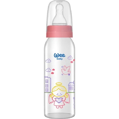 Wee Baby Стъклено шише Wee Baby Classic, 250 ml, розово (876)