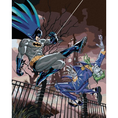 Zuty Batman a joker v boji 40 x 50 cm bez rámu a bez vypnutí plátna 8596530134121