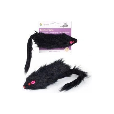 Tommi Myš černá chlupatá 15 cm