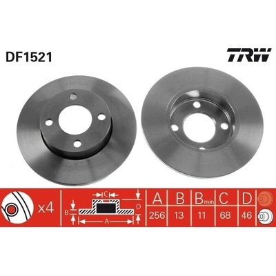 Brzdový kotúč TRW DF1521