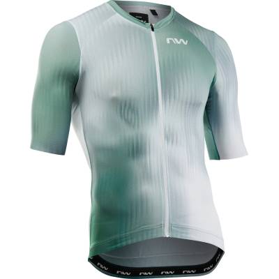 Northwave Мъжка фланелка с къс ръкав за колоездене Northwave Blade Jersey Short Sleeve Cycling jersey - White / Sage Green (056-3721-0512)