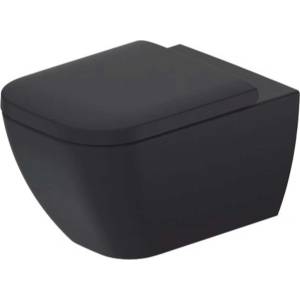 Duravit Happy D. 2 - Окачена тоалетна чиния, Rimless, матов антрацит 222209AD00 (222209AD00)