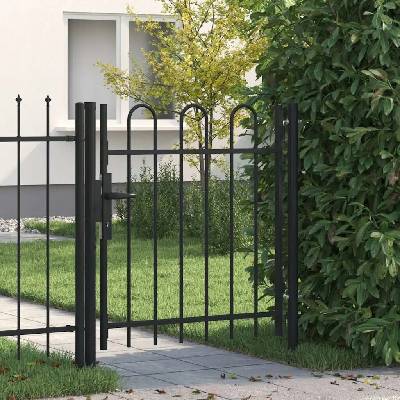 Nabytek XL Zahradní branka s obloukem ocelová 1 x 1 m černá