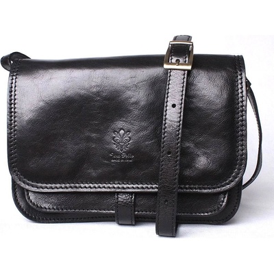 středně velká kožená crossbody kabelka no. 444 černá