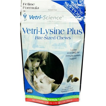 VetriScience Lysine Plus doplněk pro podporu imunity pro kočky 120 g