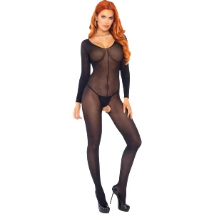 Leg Avenue Черен гащеризон Femme Power Noir