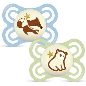 MAM Бебешка залъгалка MAM - Perfect Night, 0-6 м, 2 броя, синя лисица /зелена мечка (100018886/BG707339 ) - baby