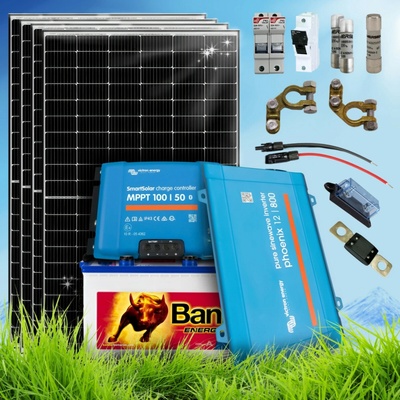 SVP Solar 1520 Wp ostrovní systém 24V 230Ah s baterií Energy Bull a měničem napětí na 230V bez konstrukce