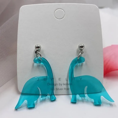 Fancy Co. náušnice Dinosaurus tyrkysová EA989