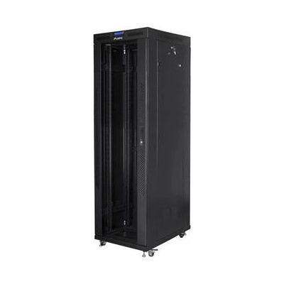 Lanberg Комуникационен шкаф, Lanberg rack cabinet 19" free-standing 42U/800x800 (flat pack) with glass door lcd black v2 (FF01-8842-12BL)