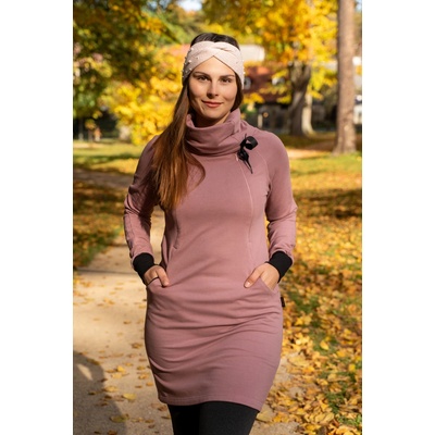 Jsem máma BIO kojicí mikinové šaty se skrytými zipy starorůžové – Hledejceny.cz
