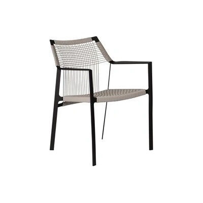 Tribu Jídelní křeslo Nodi, nerezová ocel white, výplet lankový off-white/linen