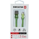 Swissten 71523307 Datový, Textile Usb / Lightning, 2m, zelený