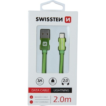 Swissten 71523307 Datový, Textile Usb / Lightning, 2m, zelený