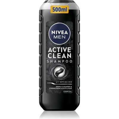 Nivea MEN Active Clean дълбоко почистващ шампоан с активен въглен 500ml