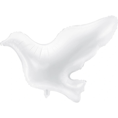 PartyDeco Fóliový balón Biela holubica 77 x 66 cm