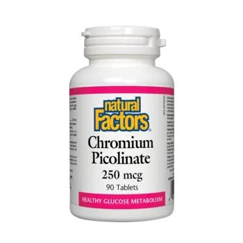 Natural Factors Chromium Picolinate, 250 mcg, 90 таблетки, Natural Factors (1636 NF)