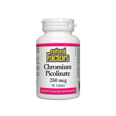Natural Factors Chromium Picolinate, 250 mcg, 90 таблетки, Natural Factors (1636 NF)