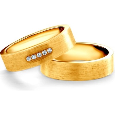 Savicki Snubní prsteny žluté zlato ploché 10001 5 SAVK4