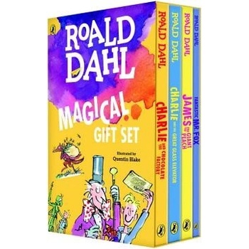Roald Dahl Magical Gift Set 4 Books: Charlie and the Chocolate Factory, James and the Giant Peach, Fantastic Mr. Fox, Charlie and the Great Glass El Dahl Roald