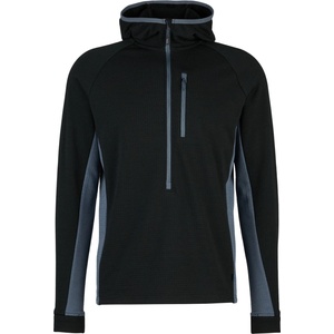 Stoic Мъжки вълнен пуловер Stoic MerinoWaffleFleece320 NorrdalSt. 3/4 Zip Hoody Merino hoodie - Black / Ink Grey - размер XL (005-6576-0114)