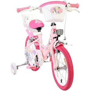 E & L Cycles Детски велосипед с помощни колела E&L cycles Volare - Unicorn, 14'', розов (61471)