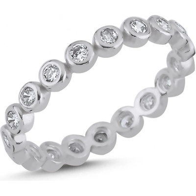 Lunica Stříbrný ETERNITY prstýnek se zirkony 0535 6