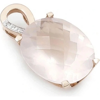 Blink-Blink Zlatý prívesok s Ruženínom a diamantmi 4249RRuG