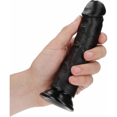 RealRock Curved curved realistic dildo with sticky feet 15,5 cm black