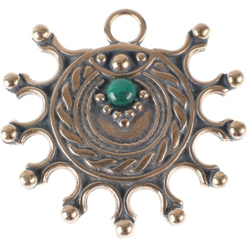 Image 1 of NNM висулка (слънчев амулет) devana - бронз/малахит - bhj1004