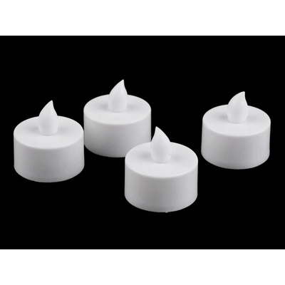 LED čajová svíčka na baterky Ø3,6 cm bílá 4 ks
