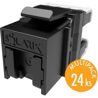 Solarix MULTIPACK 24 ks - rychlozařezávací keystone CAT6 UTP RJ45 černý SXKJ-6-UTP-BK-NA