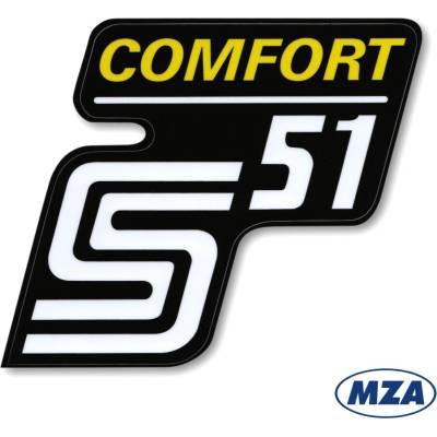 Nálepka schránky "COMFORT", ŽLUTÁ (MZA) - Simson S51